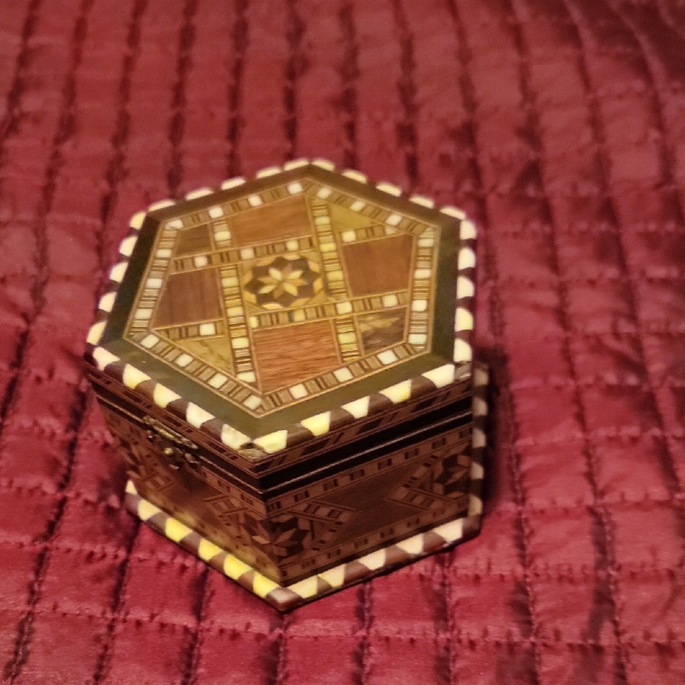 Hexagonal Wooden Trinket Box